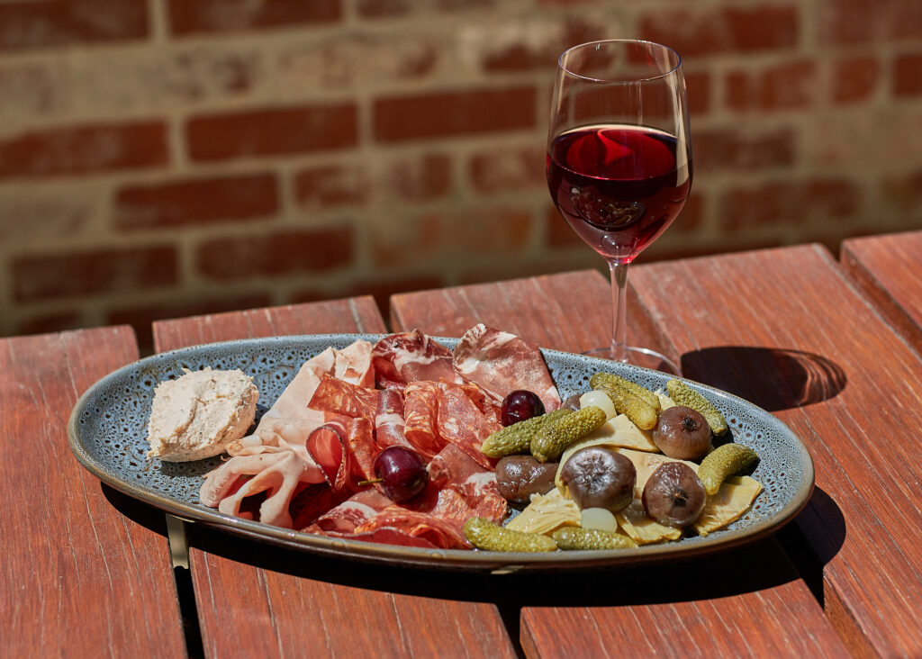 Platter and Blueberry Wine